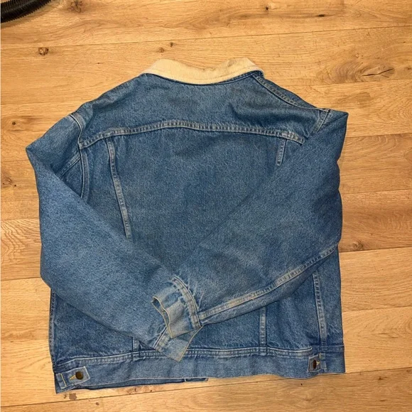1960s Lee Riders Denim Jean Jacket XL Red Flannel Blanket Lined221-8745